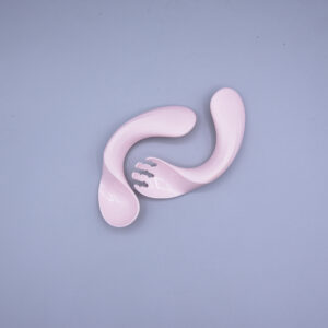 Pink Curved Spoon & Fork Set with Case