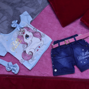 Unicorn T-Shirt, Jeans & Hairband Set (3-6Months)