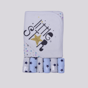 Hooded Towel & 6 Washable cloths Set