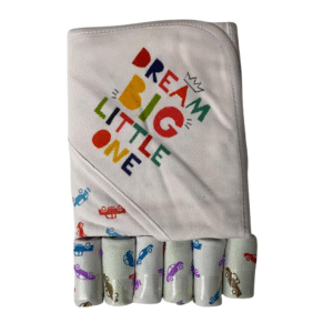 Hooded Towel & 6 Washable cloths Set