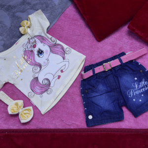 Unicorn T-Shirt, Jeans & Hairband Set (6-9Months)