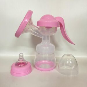 Manual Breast Pump & Feeding Bottle - Pink